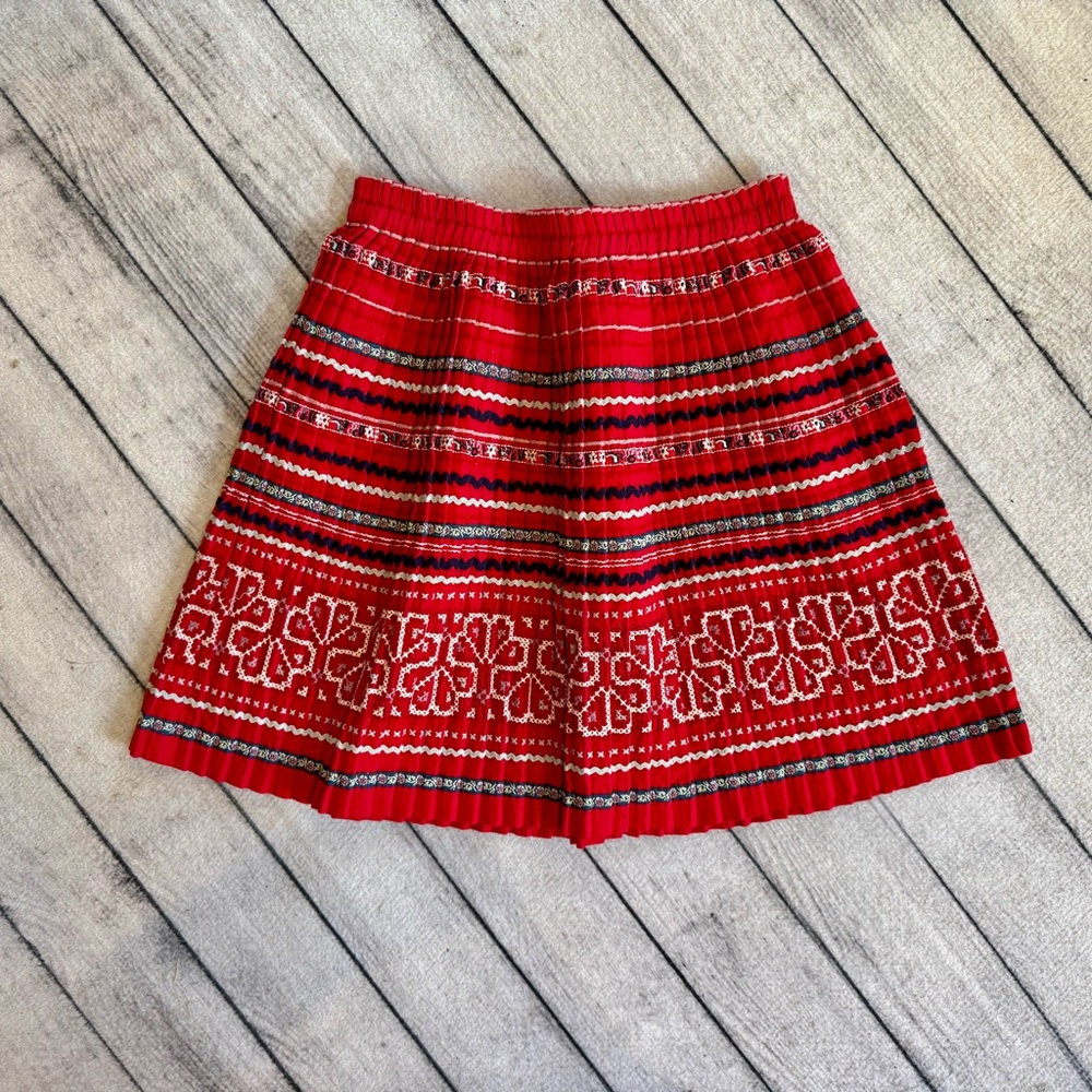 Red Patterned Women's Skirt